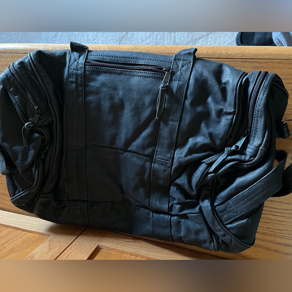 Black Leather Duffel Bag